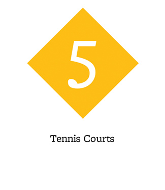 5 tennis courts